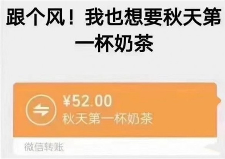 秋天的第一杯奶茶梗意思介绍