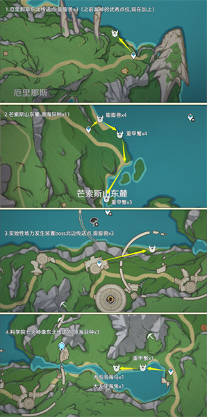 原神异海凝珠采集路线