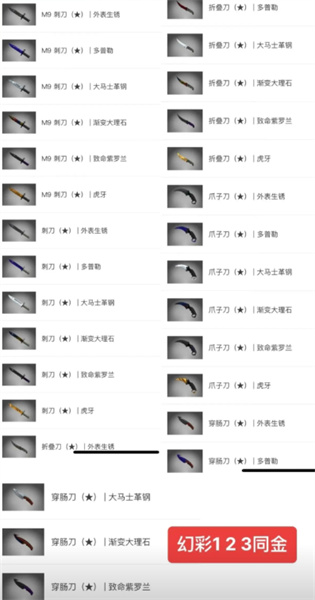 csgo箱子出金对应图一览