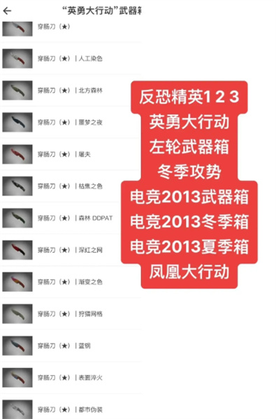 csgo箱子出金对应图一览